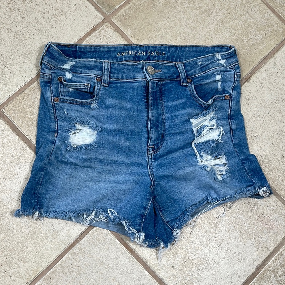 American eagle super stretch hi-rise shortie shorts